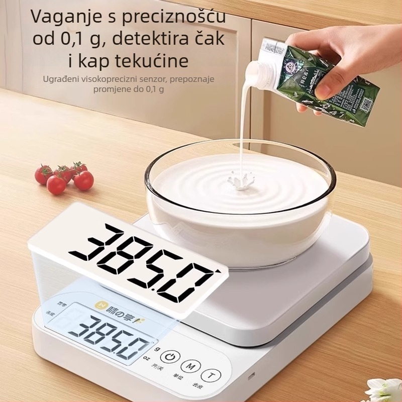 Kuhinjska vaga - visoko precizna elektronička vaga za hranu, kompaktna, USB napajana