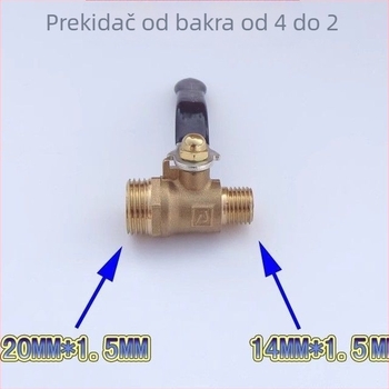 Bakreni kuglični ventil s prekidačem za poljoprivrednu visokotlačnu pumpu za prskanje — vanjski navoj, fiksirani kuglični ventil, tip prekidača