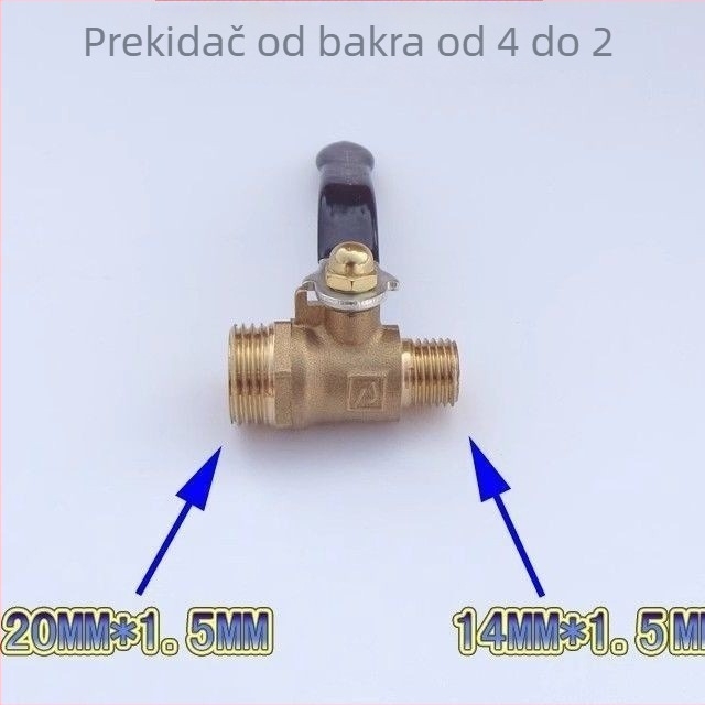 Bakreni kuglični ventil s prekidačem za poljoprivrednu visokotlačnu pumpu za prskanje — vanjski navoj, fiksirani kuglični ventil, tip prekidača