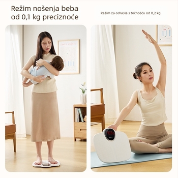 Fragrant Mountain Elektronska vaga za tijelo – prijenosna vaga s režimom držanja bebe, kapacitet 180 kg, napajanje baterijama