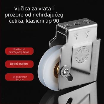 90-tip aluminijski spoj klizna vrata i prozori, kotačić od nehrđajućeg čelika s bakrenim jezgrom
