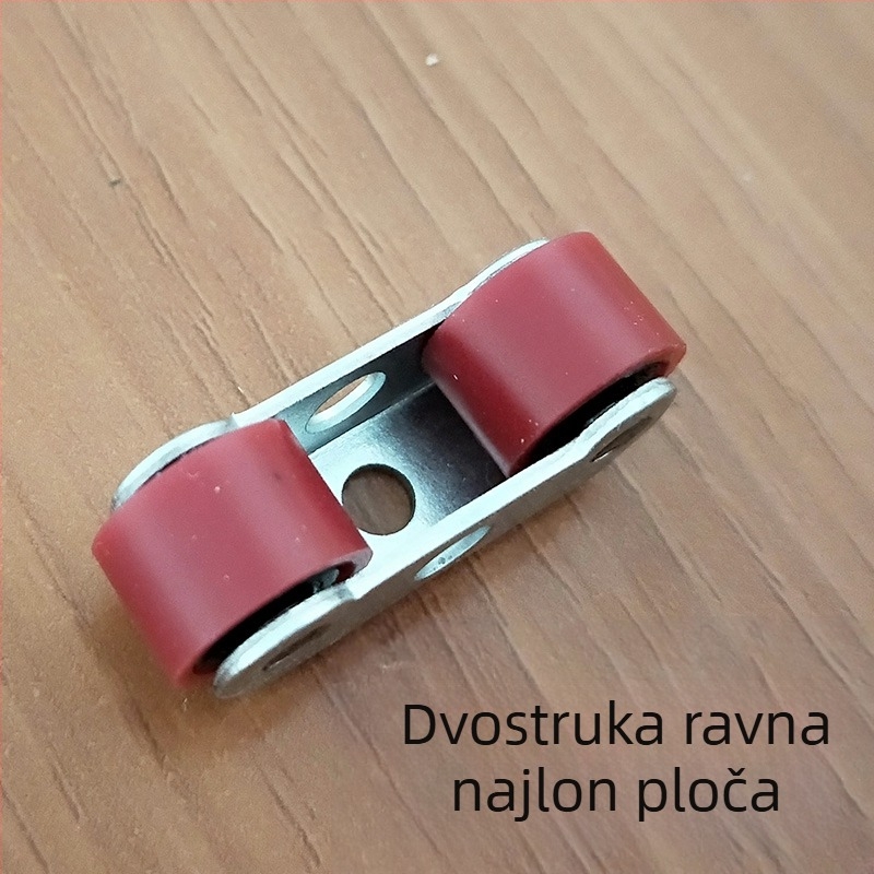 Rola za vrata i prozore s nylon dvostrukim kotačem, kugličnim ležajem i vodilicom kotača za mrežu s dijamantnim uzorkom