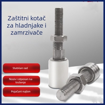 Vodič kotača za klizna vrata hladnjave sa bočnim vodilicama, zaštita od sudara i ograničivač, M10 osovina