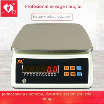 Elektronička vaga za vaganje i brojanje, model 810; raspon mjerenja 3 kg, 6 kg, 15 kg, 30 kg; dimenzije 28×34×12 cm; elektroničko mjerenje; punjiva baterija; višestruka namjena