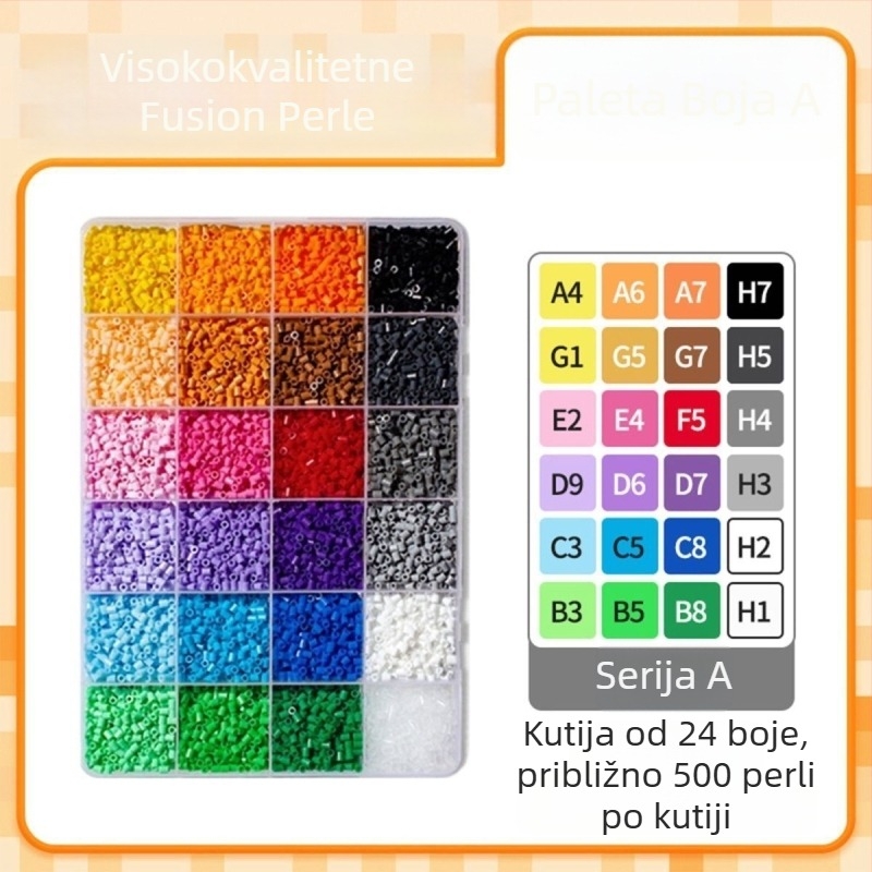 DIY perle za fuuziju – bez rupa, za 3D slagalicu, za uzrast 7–14 godina