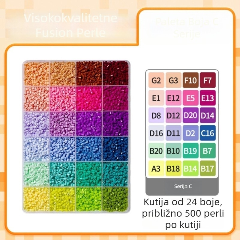 DIY perle za fuuziju – bez rupa, za 3D slagalicu, za uzrast 7–14 godina