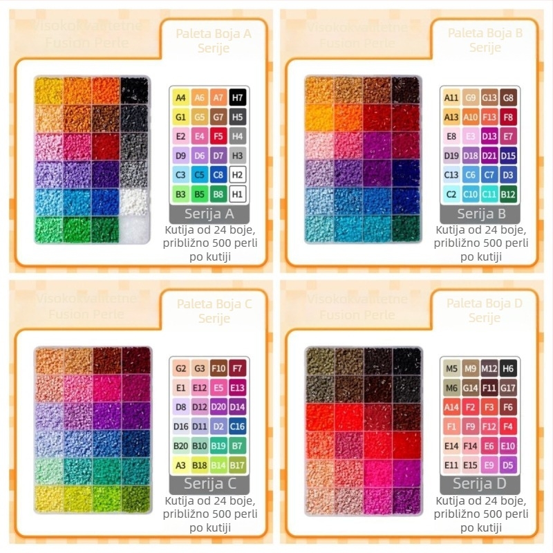 DIY perle za fuuziju – bez rupa, za 3D slagalicu, za uzrast 7–14 godina