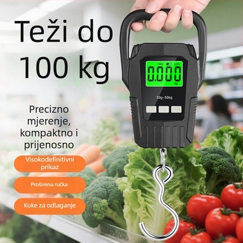 Tongyu 806 Prijenosne ručne elektroničke vage, kapacitet 50 kg, elektroničko mjerenje, napajane baterijama AA