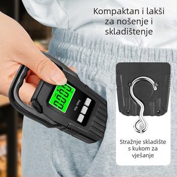 Tongyu 806 Prijenosne ručne elektroničke vage, kapacitet 50 kg, elektroničko mjerenje, napajane baterijama AA