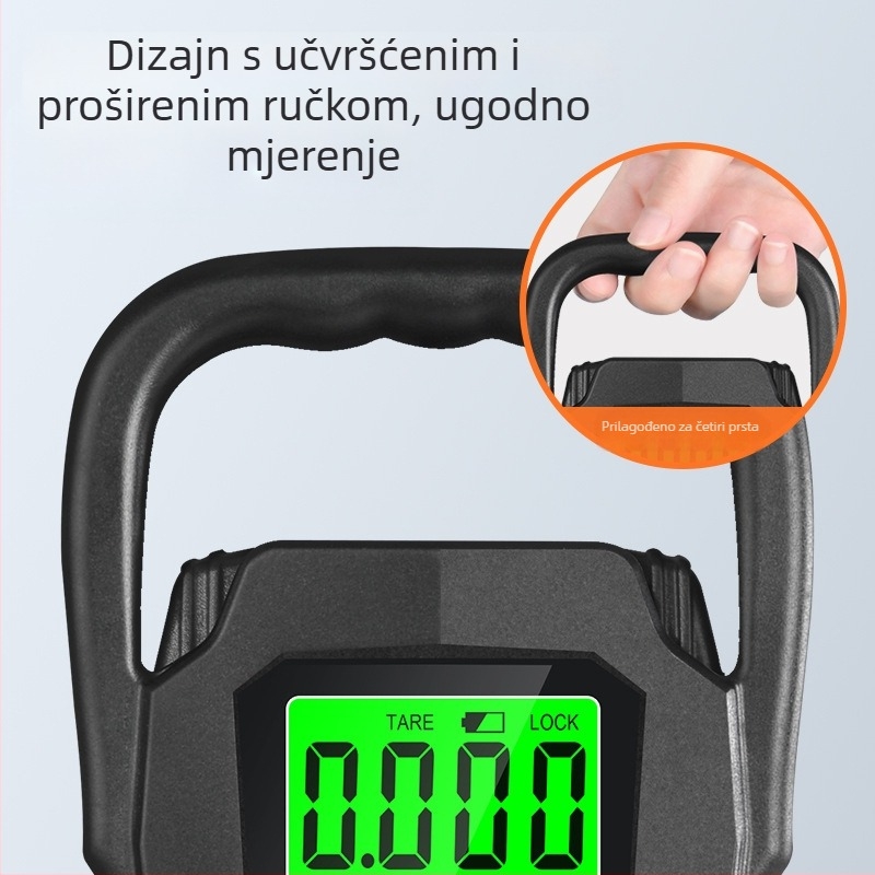 Tongyu 806 Prijenosne ručne elektroničke vage, kapacitet 50 kg, elektroničko mjerenje, napajane baterijama AA