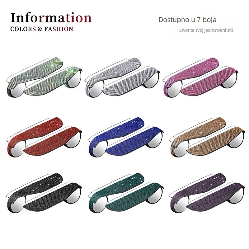 Automobilski kišni štit za stražnje ogledalo s hotfix kristalima, model B000052, prilagodljiva izrada