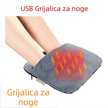 USB grijane papuče s višestrukim grijanjem — unisex, baršunasti gornji dio, plastična podloga