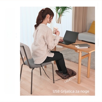 USB grijane papuče s višestrukim grijanjem — unisex, baršunasti gornji dio, plastična podloga