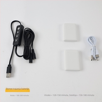 USB grijane papuče, podesiva temperatura - unisex kućne papuče, baršunasto gornji dio, EVA potplat
