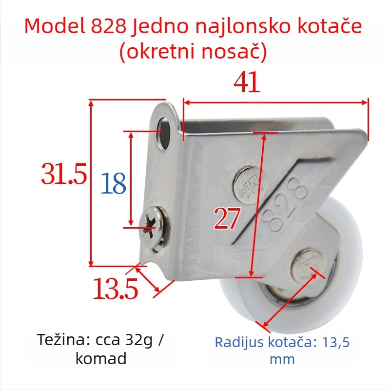 Greentide aluminijska legura 828 tip koluta za klizna vrata, za vrata, prozore i balkonsku šinu