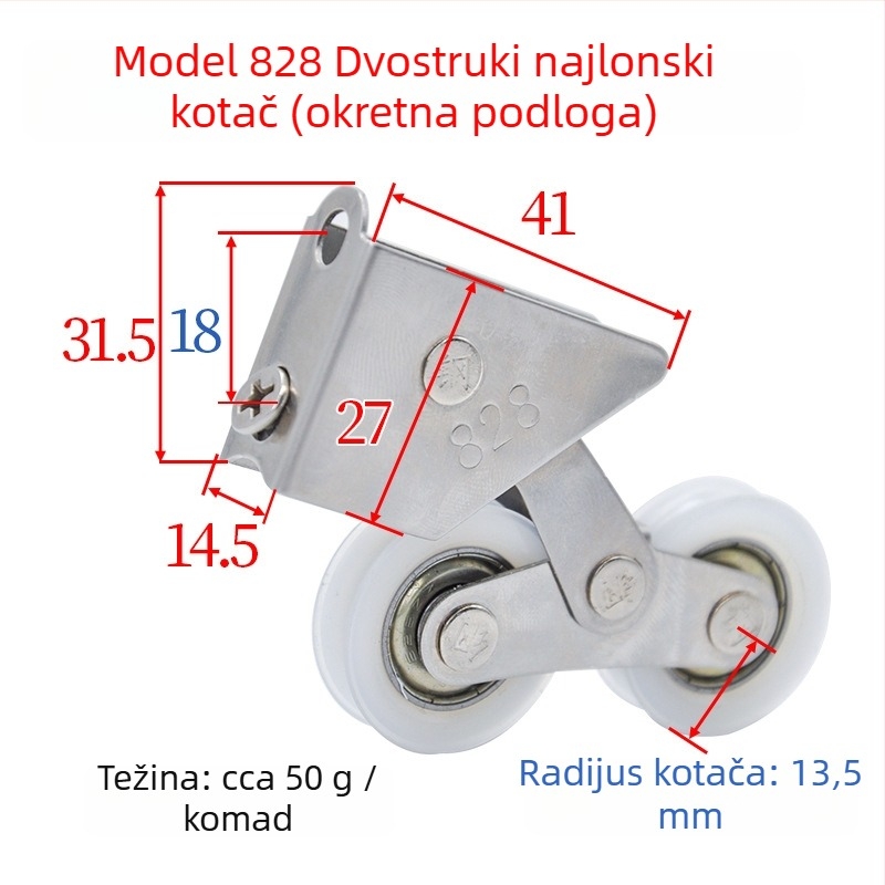 Greentide aluminijska legura 828 tip koluta za klizna vrata, za vrata, prozore i balkonsku šinu