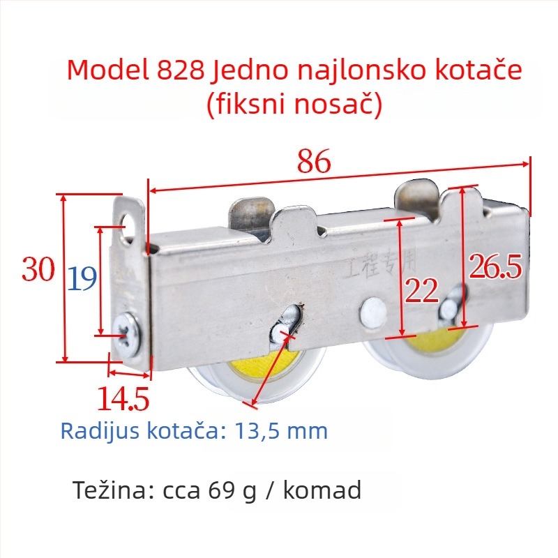 Greentide aluminijska legura 828 tip koluta za klizna vrata, za vrata, prozore i balkonsku šinu