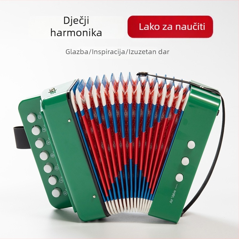 7-tipkova 2-basna harmonika za djecu i odrasle početnike – edukativan mali glazbeni instrument