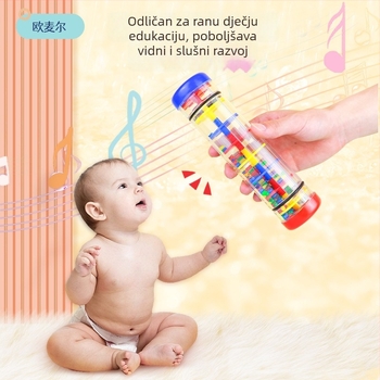 Zvučna cijev – Orffov udarni instrument s simulacijom zvuka kiše i pijeska, za djecu 0–3 godine, plastika, 1–4 sekcije