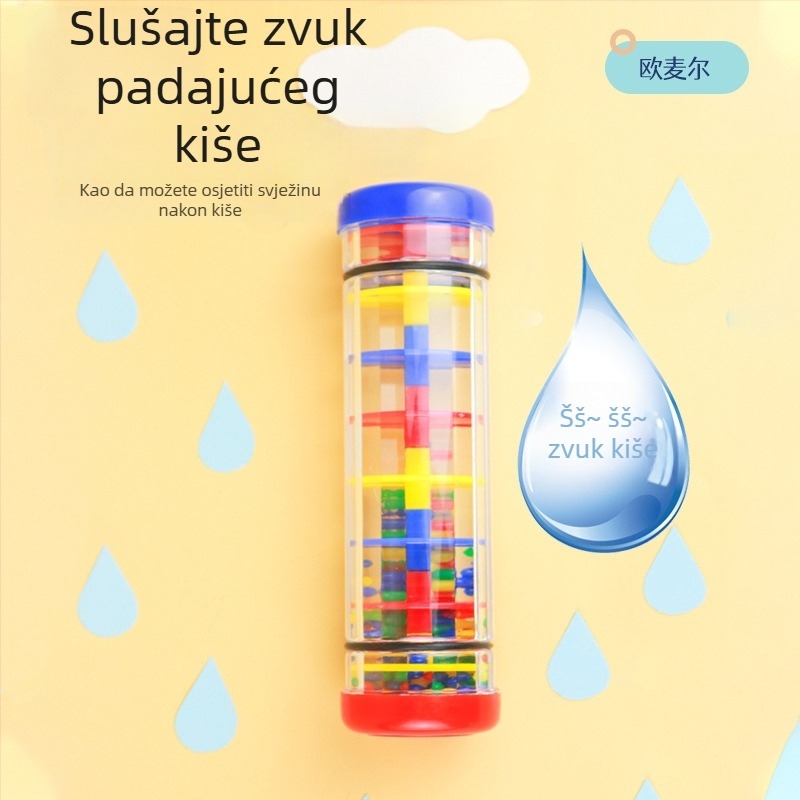 Zvučna cijev – Orffov udarni instrument s simulacijom zvuka kiše i pijeska, za djecu 0–3 godine, plastika, 1–4 sekcije