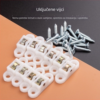 Plastično-čelični prozorski kotači za klizna vrata, najlonski valjci, pakiranje 10 kom., Model F75SMM7S7MM6HH, Opseg primjene: Drugo, Marka: Drugo