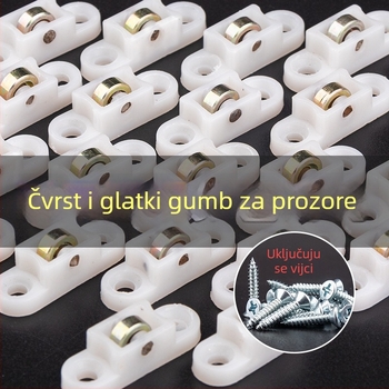 Plastično-čelični prozorski kotači za klizna vrata, najlonski valjci, pakiranje 10 kom., Model F75SMM7S7MM6HH, Opseg primjene: Drugo, Marka: Drugo