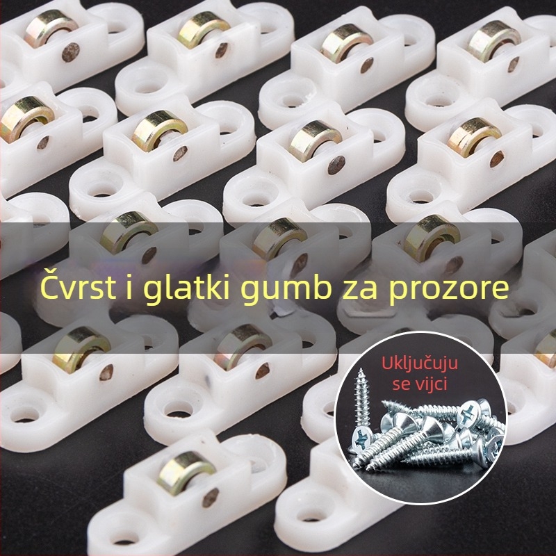 Plastično-čelični prozorski kotači za klizna vrata, najlonski valjci, pakiranje 10 kom., Model F75SMM7S7MM6HH, Opseg primjene: Drugo, Marka: Drugo