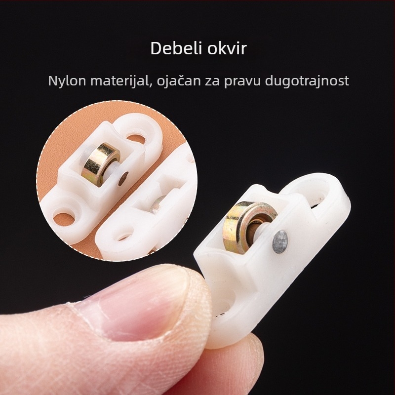 Plastično-čelični prozorski kotači za klizna vrata, najlonski valjci, pakiranje 10 kom., Model F75SMM7S7MM6HH, Opseg primjene: Drugo, Marka: Drugo