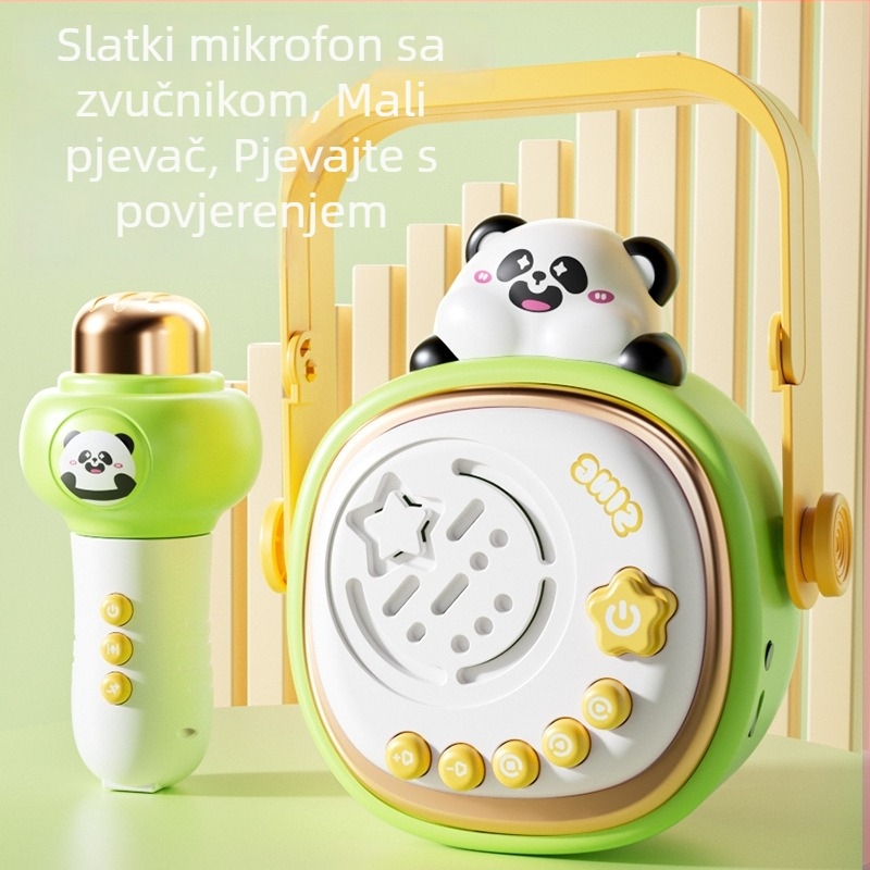 Dječji glazbeni mikrofon s jednorogom i pandom – sve-u-jednom audio uređaj (materijal: plastika; dob: 4–6 godina; unisex; kategorija: glazbeni mikrofon)