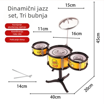 Zifan mahagonij bubnjarski set za početnike – Unisex igračka za dojenčad i malu djecu (0–3 godina)