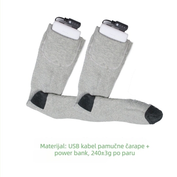 Zagrijane čarape s kontrolom temperature i prekidačem napajanja za zimsko skijanje, unisex