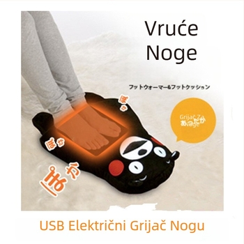 USB grijaće papuče za stopala, plišani gornji dio, potplat od termoplastičnog elastomera, unisex, dizajn s omotačem pete