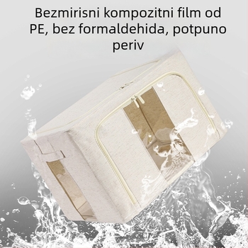 Kutija za skladištenje sezonske odjeće, Tianshan pamuk i lan, kapacitet 100–150 L, sklopiva i prozirna, s poklopcem