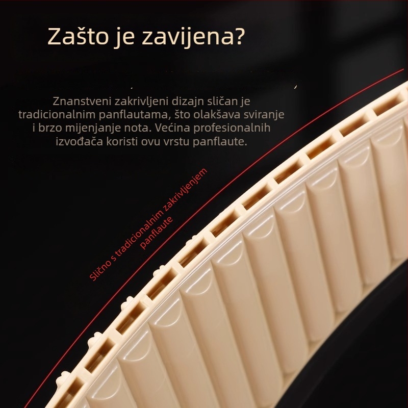 Arkovita panflauta s 18 cijevi, u ključu C, za učenike i početnike, marke Tiger Roar