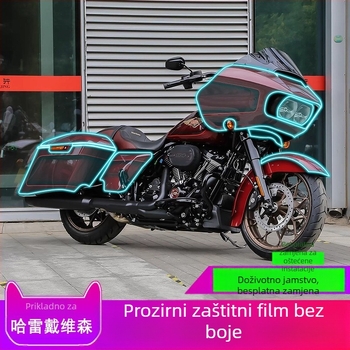 TPU zaštitna folija za Road Glide motocikl — materijal: TPU; funkcija: otpornost na visoke/niske temperature; lokacija: središnji upravljački sklop; kompatibilnost: univerzalna