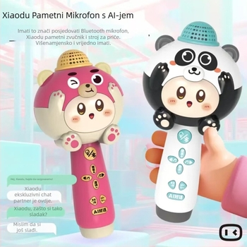 Edukativni dječji mikrofon — Bluetooth, Snimanje, USB punjenje, Povezivanje s mobilnom aplikacijom (Materijal: Plastika; Dob: 4–6 godina; Napajanje: USB)