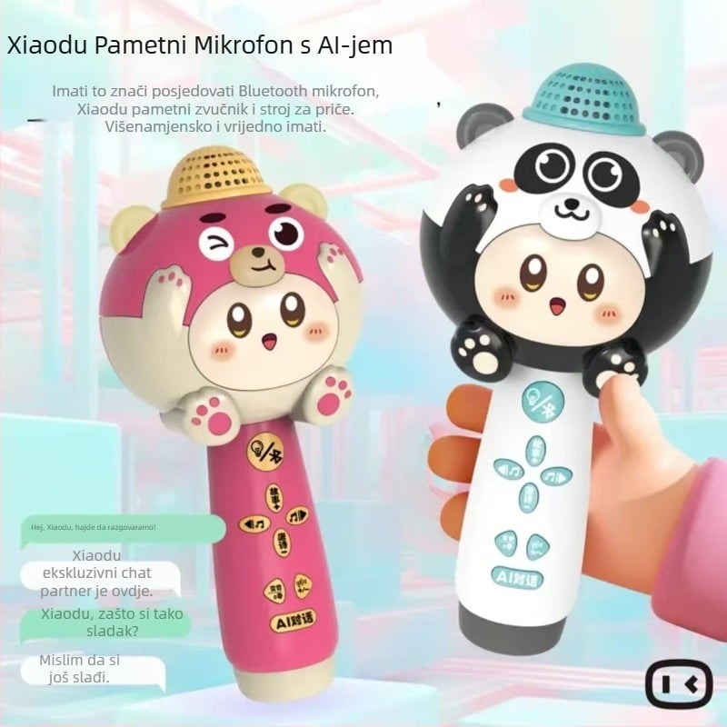 Edukativni dječji mikrofon — Bluetooth, Snimanje, USB punjenje, Povezivanje s mobilnom aplikacijom (Materijal: Plastika; Dob: 4–6 godina; Napajanje: USB)