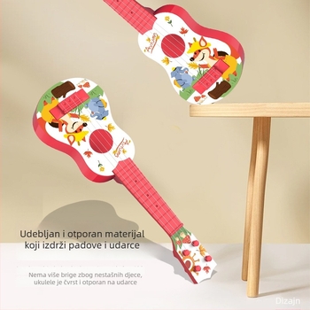 Dječji ukulele-igračka gitara – plastični glazbeni instrument, marka Huarui, kategorija: ukulele gitara, za djecu 4–6 godina, 3C certifikat 2019152202026856