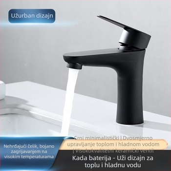 Slavina za umivaonik na ploču – miješanje tople i hladne vode, legura cinka, keramički disk ventil, model 2017