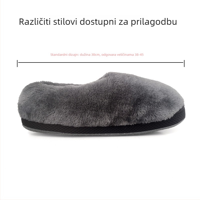Yi nuan'er Unisex USB grijane papuče za masažu stopala, baršunasto gornje, TPE potplat