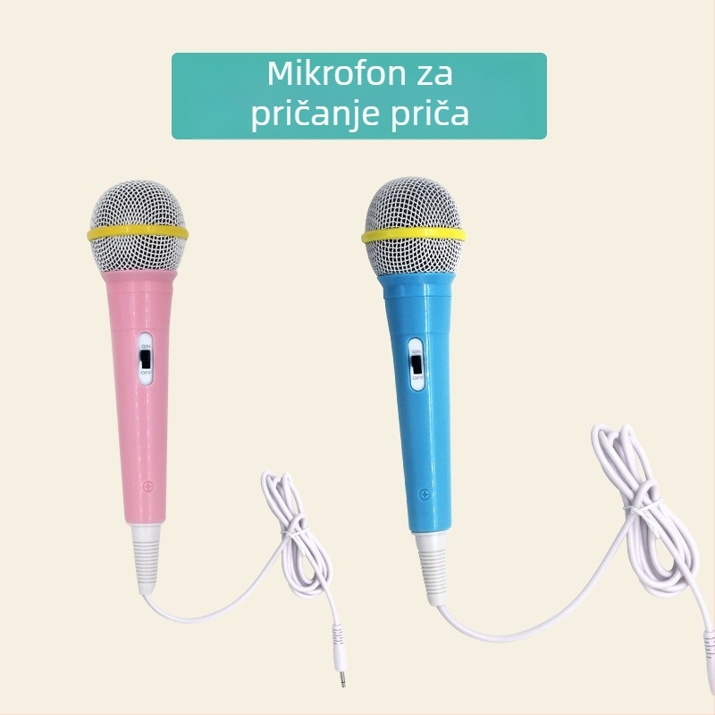 Edukativni uređaj za priče s mikrofonom za djecu (ABS, funkcija glazba/zvuk, dob 4–6 godina, mikrofon kabel ~1,3 m)