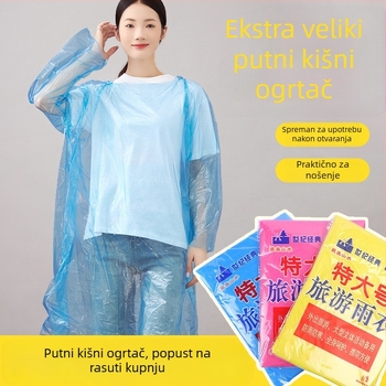 Jednokratna kišna kabanica velikog formata, pončo, proziran PVC materijal, za vanjsku uporabu, prijenosno, unisex