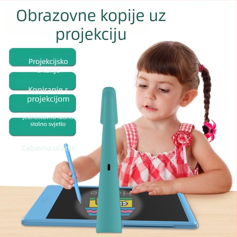 Dječji projektor s LCD zaslonom, zvukom i svjetlosnom projekcijom, ABS kućište, punjiva litijska baterija, za djecu 4–6 godina