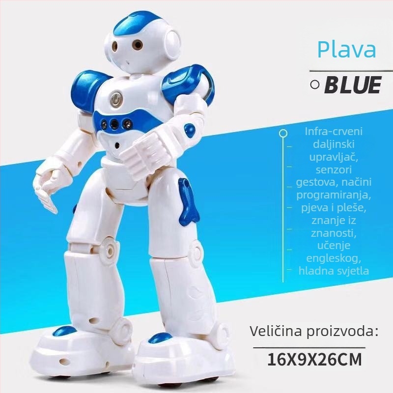 Daljinski upravljani pametni robotić za djecu sa senzorom gesti, pjeva i pleše, punjiva litijska baterija, edukativna interaktivna igračka za uzrast 7–14 godina