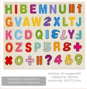 Drveni magnetski plosnati puzzle s dvostrano magnetskom pločom za crtanje, životinjski oblici, za djecu 4–6 godina