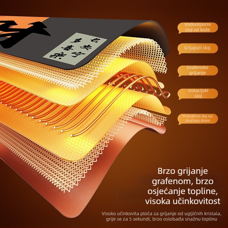 Grijač za stopala – ispod stola, spojena na struju, 220V, 70W, 3 razine temperature, PU koža