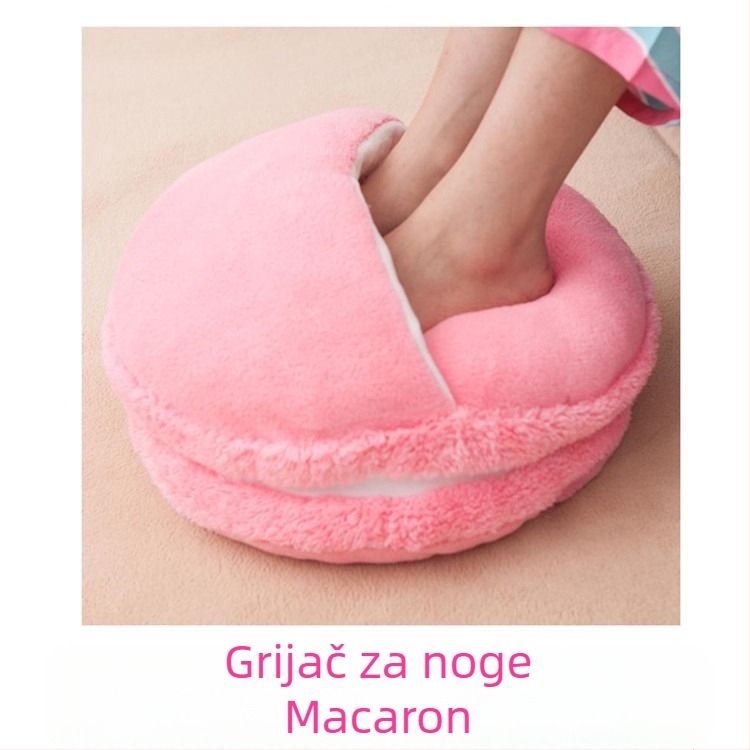 USB grijane papuče s baršunastim gornjim dijelom, unisex, višepunktno grijanje, Macaron dizajn