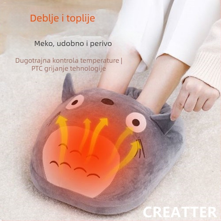 USB papuče za grijanje stopala, baršunasti gornji dio, potplat od tkanine i pjene, unisex, prilagodljivo