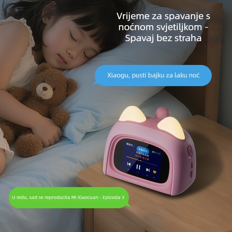 AI glasovni pametni budilnik za djecu – Interaktivni obrazovni uređaj s prepoznavanjem glasa, LCD zaslonom, Wi‑Fi i punjivom baterijom