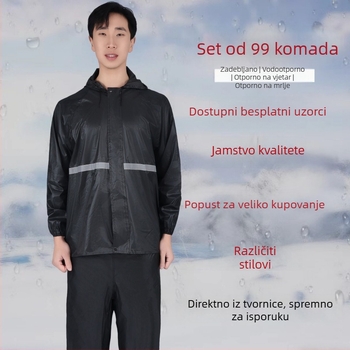 Profesionalni podijeljeni kišni pončo, Oxford tkanina, 0,1 mm debljina, PVC vodootporni sloj, mogućnost tiska logotipa